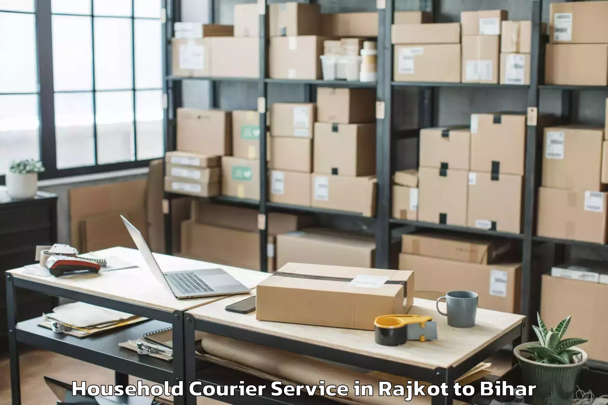 Book Rajkot to Jandaha Household Courier Online